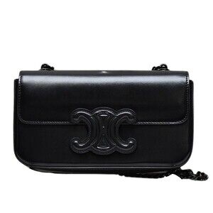 Celine Triomphe Chain Shoulder Bag Black